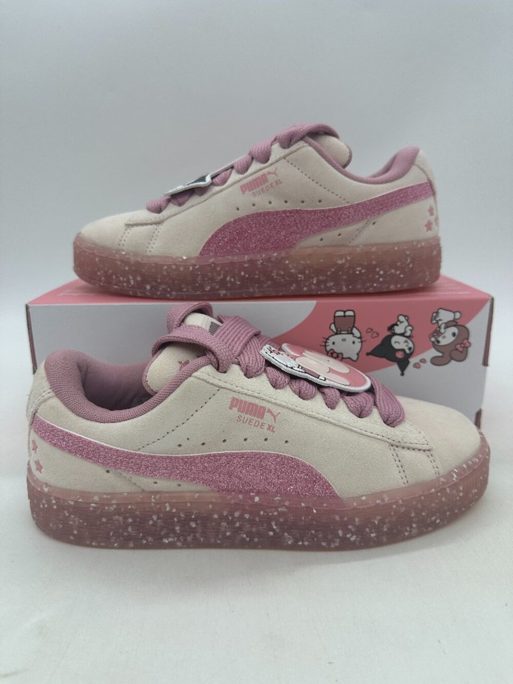 Puma Suede XL X Hello Kitty Women's size 8 Youth size 6.5 Pink Shoes 403392 01